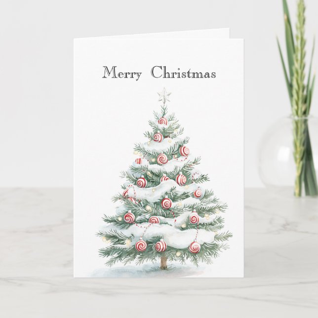 Peppermint Christmas Tree Card (Front)