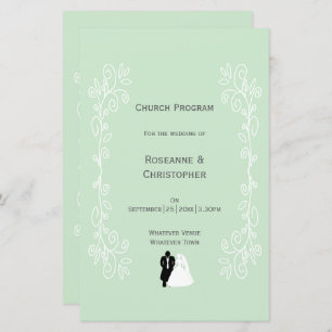 Peppermint Coloured Bride And Groom Design Wedding