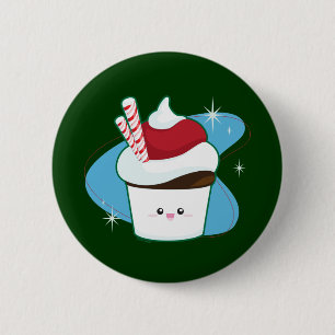 Peppermint Cupcake 6 Cm Round Badge