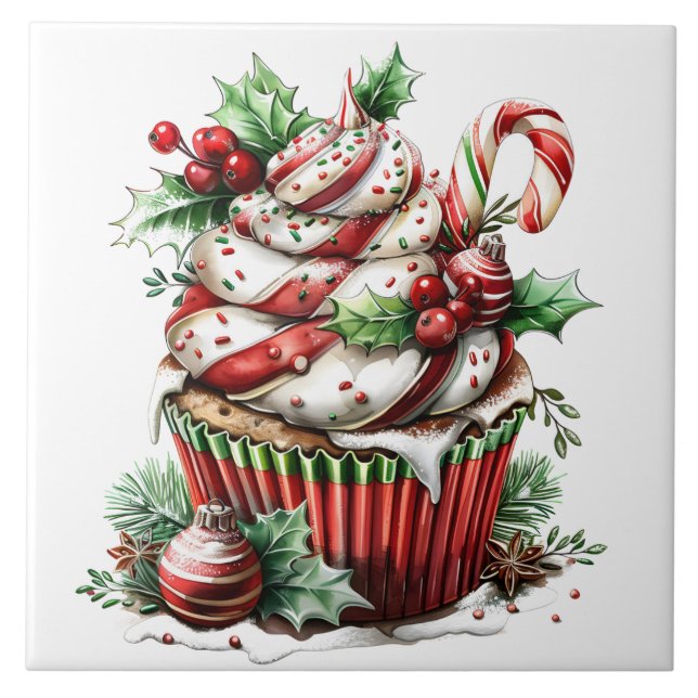 Peppermint Cupcakes Tile (Front)