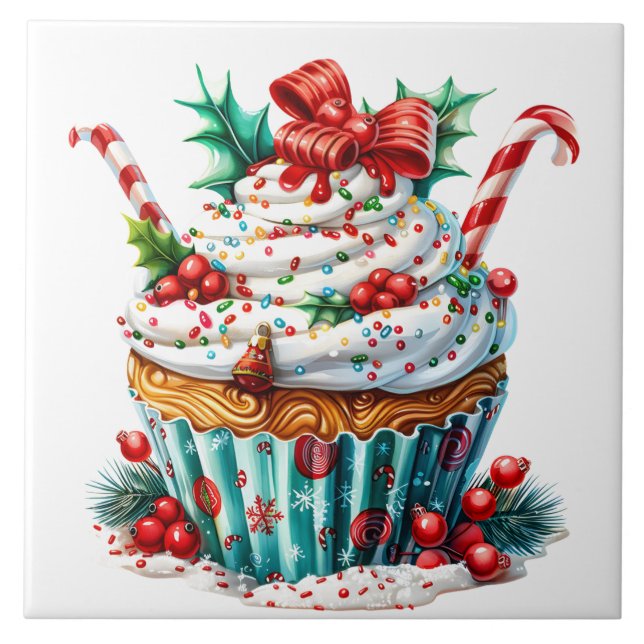 Peppermint Cupcakes Tile (Front)