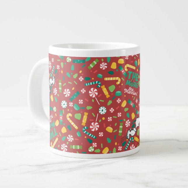 Peppermint Dreams Snoopy Candy Pattern Large Coffee Mug (Front Left)