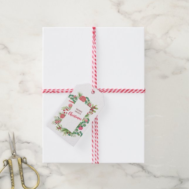 Peppermint Elegance Gift Tag (With Twine)