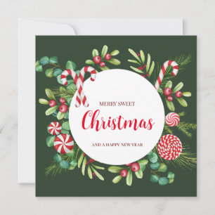 Peppermint Elegance Holiday Card