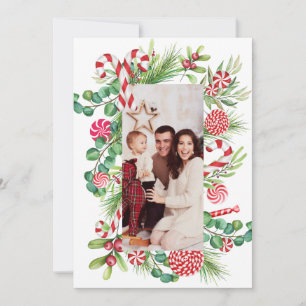 Peppermint Elegance Holiday Card