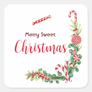 Peppermint Elegance Square Sticker