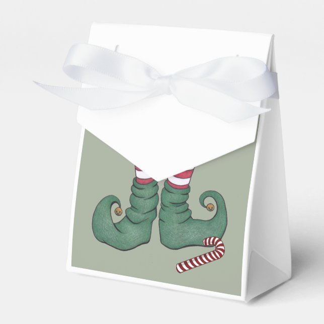Peppermint Elf Holiday Favour Box (Front Side)