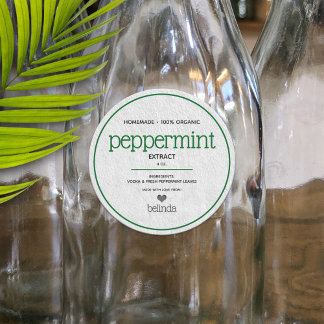 Peppermint Extract Personalised Bottling Label
