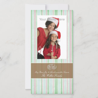 Peppermint green photo christmas card