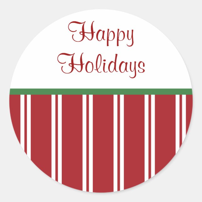 Peppermint Happy Holidays Stickers (Front)