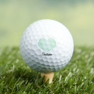 Peppermint Heart Design Personalised Golf Balls