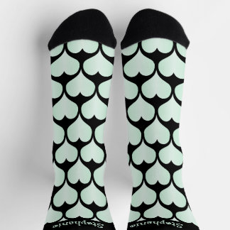 Peppermint Hearts Design Personalised Socks
