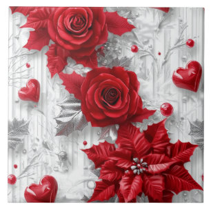 Peppermint Holidays Ceramic Tile