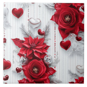 Peppermint Holidays Ceramic Tile