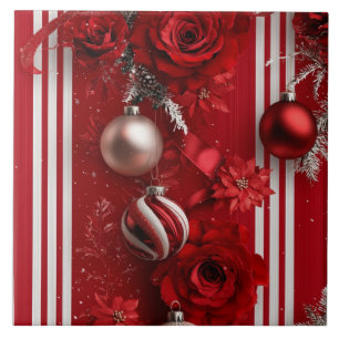 Peppermint Holidays Ceramic Tile