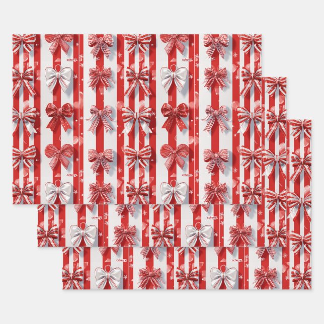 Peppermint Holidays Wrapping Paper Sheet (Set)