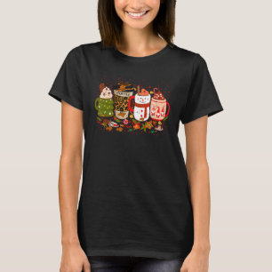 Peppermint Iced Latte Coffee Christmas Cocoa Choco T-Shirt