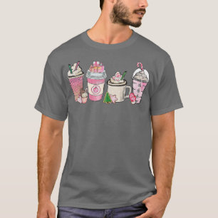 Peppermint Iced Latte Snowmen Sweets Snow Christma T-Shirt