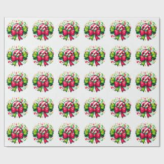 Peppermint Joy: Holiday Candy Character Wrapping Paper
