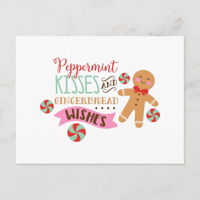 Peppermint Kisses Postcard (Front)