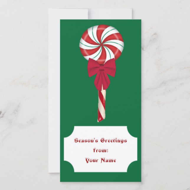Peppermint Lollipop Photo Card (Front)