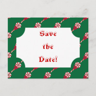 Peppermint Lollipops Save the Date Postcard