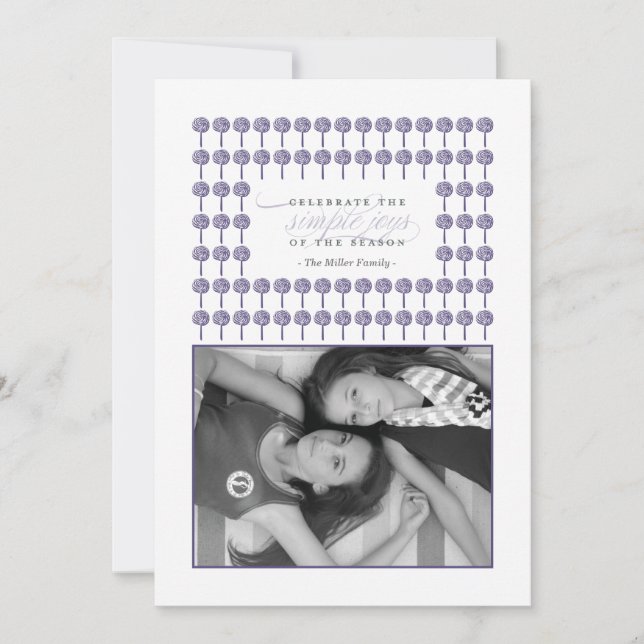 Peppermint Majestic Framed Holiday Photo Card (Front)