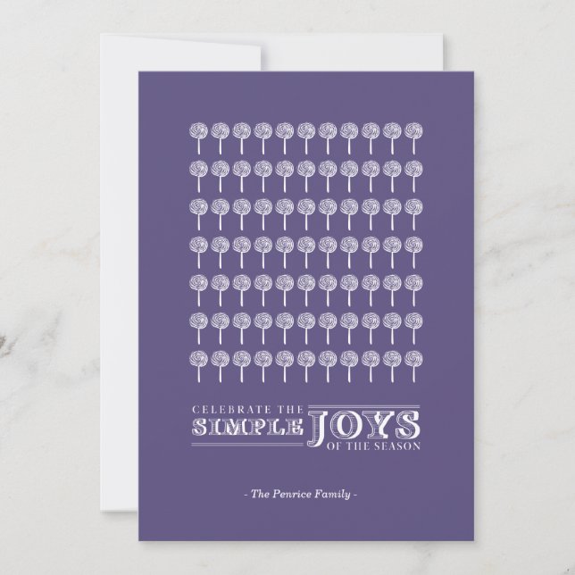 Peppermint Majestic Patterned Holiday Card (Front)