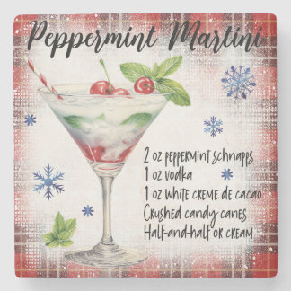 Peppermint Martini Recipe Marble Coaster
