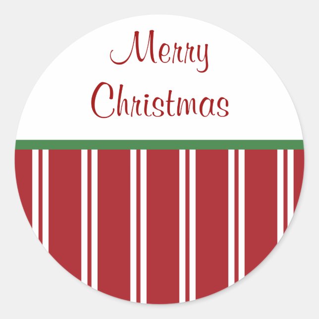 Peppermint Merry Christmas Stickers (Front)