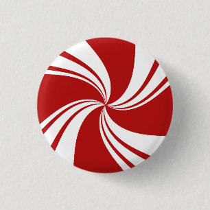 Peppermint Paper Plate 3 Cm Round Badge