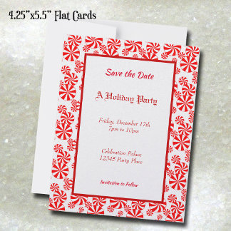Peppermint Pattern Editable 4.25x5.5 Save the Date