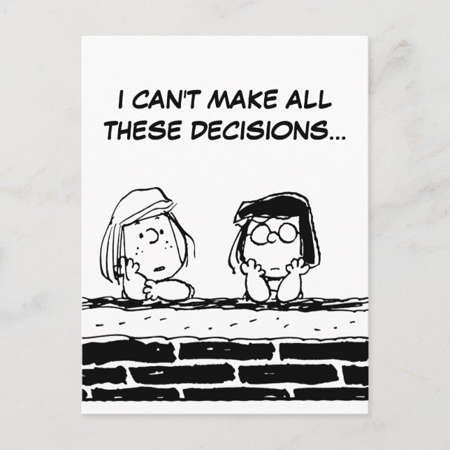 Peppermint Patty & Marcie at the Wall Postcard (Front)