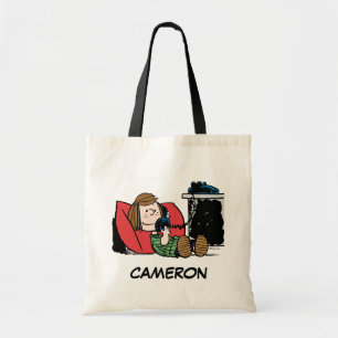Peppermint Patty on the Phone Tote Bag