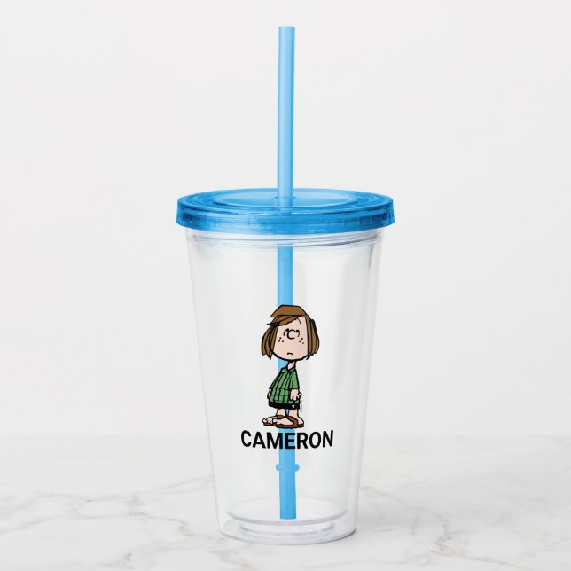 Peppermint Patty Rolling Eyes Acrylic Tumbler (Front)