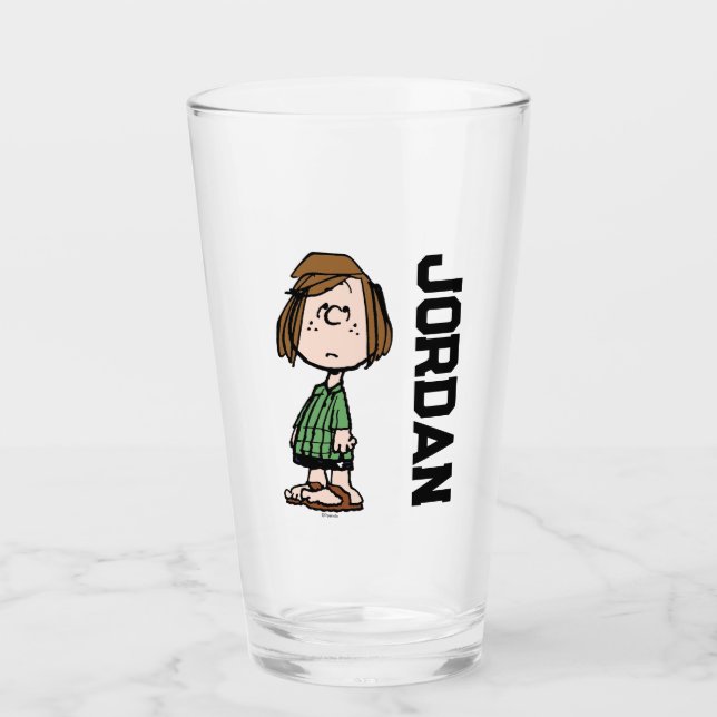 Peppermint Patty Rolling Eyes | Add Your Name Glass (Front)