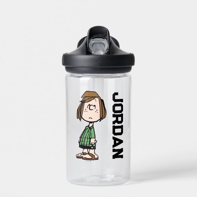 Peppermint Patty Rolling Eyes | Add Your Name Water Bottle (Front)