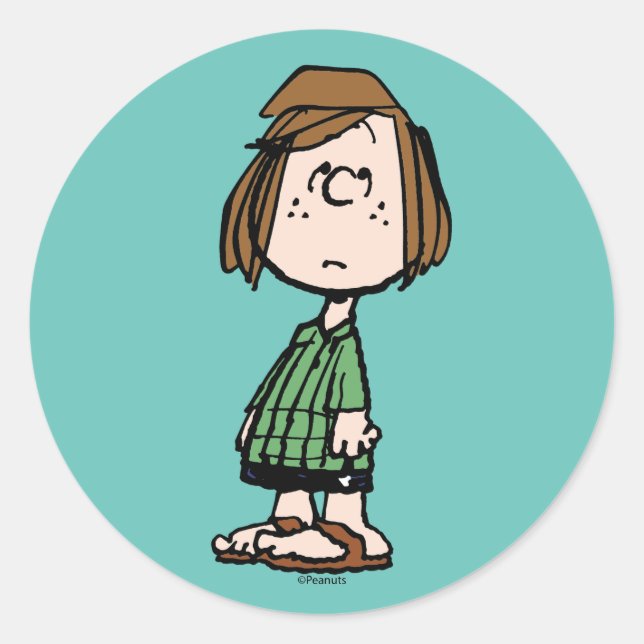 Peppermint Patty Rolling Eyes Classic Round Sticker (Front)