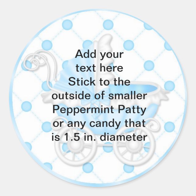 Peppermint Patty Stickers Baby Shower FAVORS (Front)