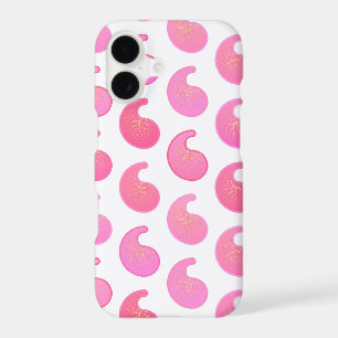 Peppermint pink paisley on white