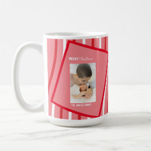 Peppermint Rainbow Christmas Pink Photo   Coffee Mug