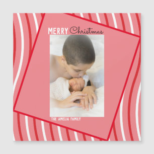 Peppermint Rainbow Christmas Pink Photo Holiday 
