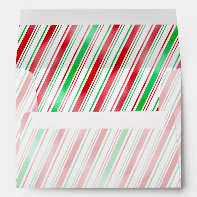 Peppermint Red-Green Stripe Envelope (Back (Bottom))