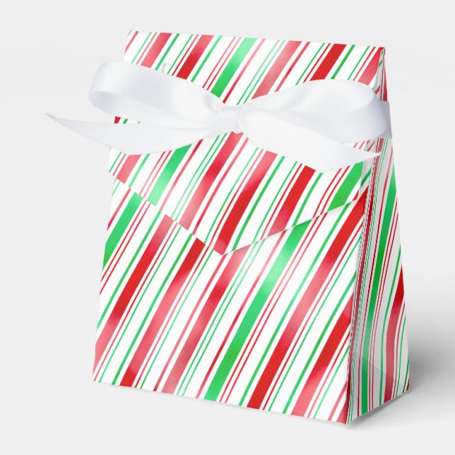 Peppermint Red-Green Stripe Favour Box (Front Side)