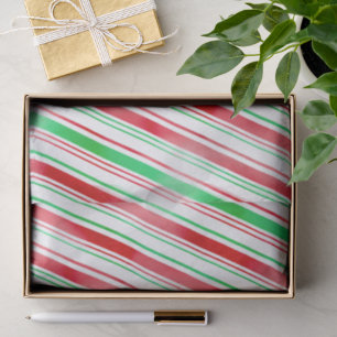 Peppermint Red-Green Stripe Tissue Paper