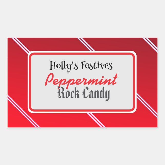 Peppermint rock candy label (Front)
