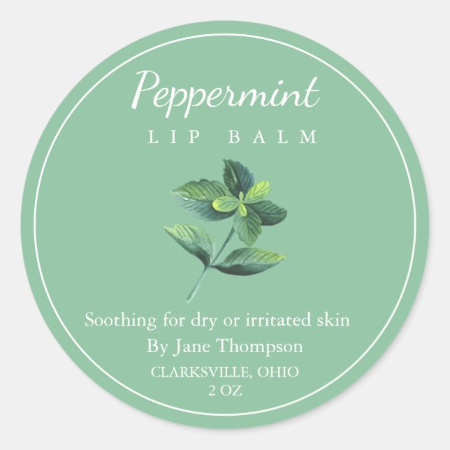 Peppermint Salve / balm Label (Front)