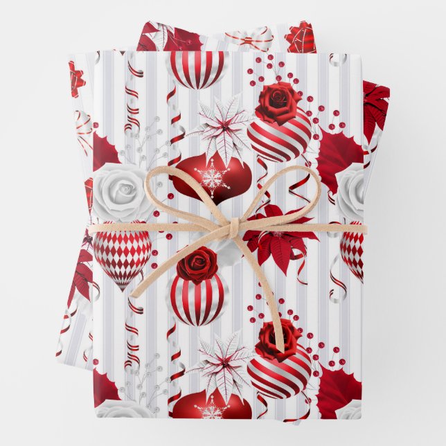 Peppermint Spice Wrapping Paper Sheet (In situ)