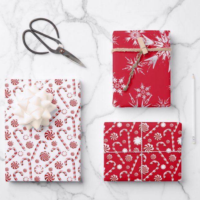 Peppermint Spice Wrapping Paper Sheet (Front)