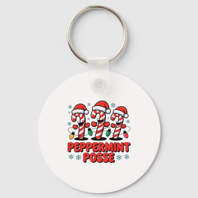 Peppermint Sse Candy Cane Funny Christmas Santa Ha Key Ring (Front)